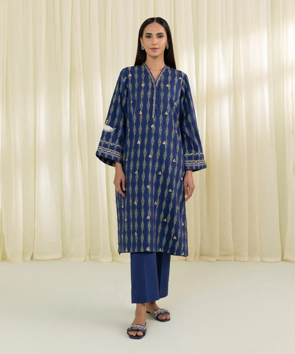 2 Piece - Embroidered Jacquard Suit