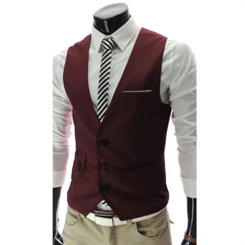 2022 New Arrival Dress Vests For Men Slim Fit Mens Suit Vest Male Waistcoat Gilet Homme Casual Sleev