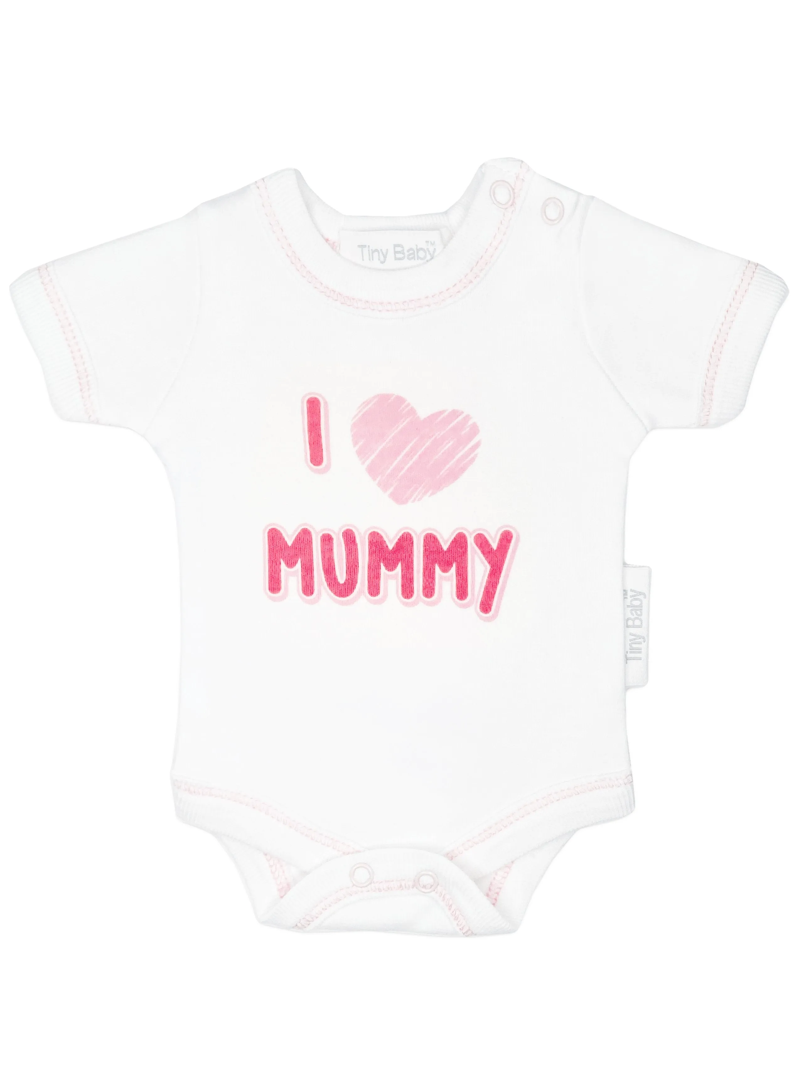 3 Pack Vests: I Love My Mummy & Daddy - Pink