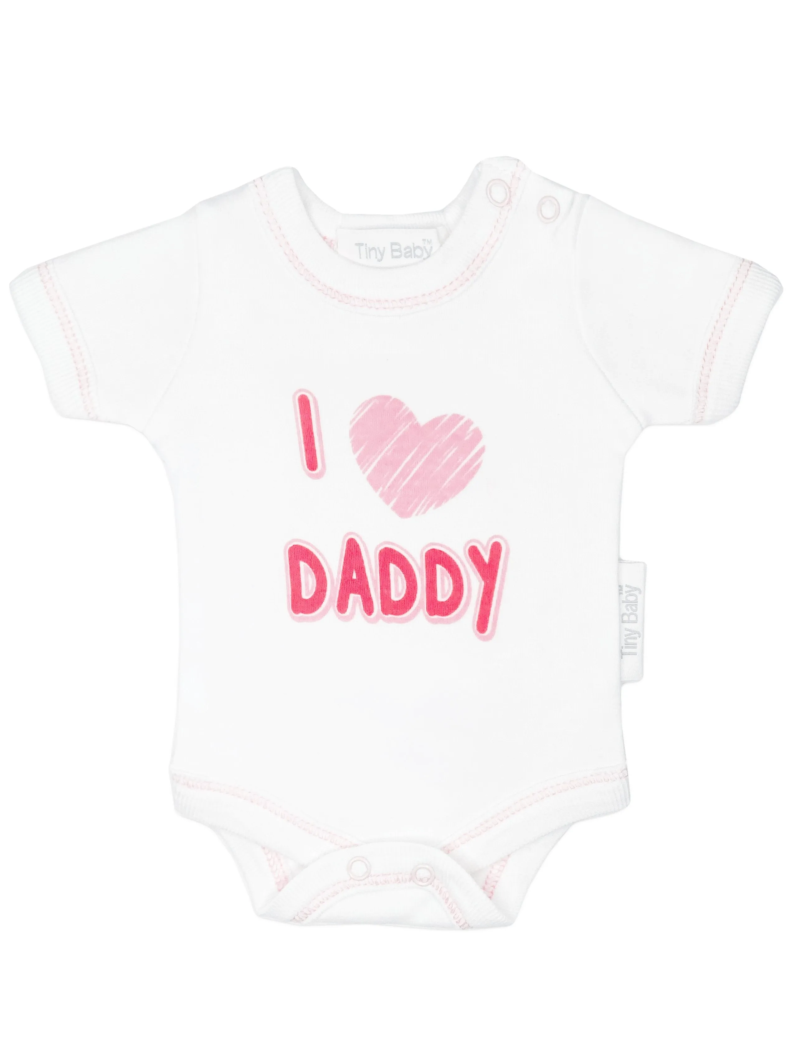 3 Pack Vests: I Love My Mummy & Daddy - Pink