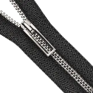 #3 Silver with Black Dual Tape Fancy Designer Metal Zipper