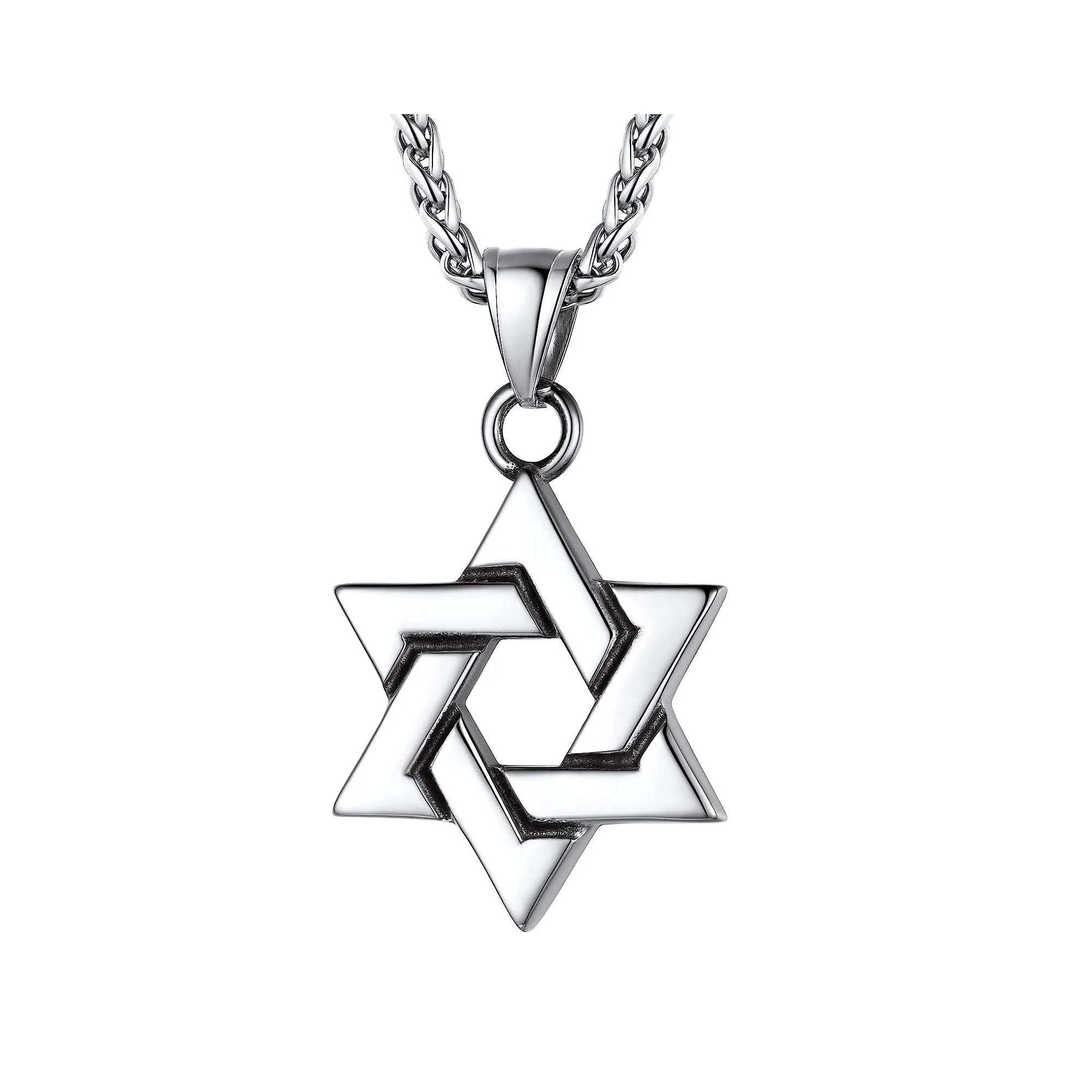 Small Star of David pendant for men - Jewish Necklace