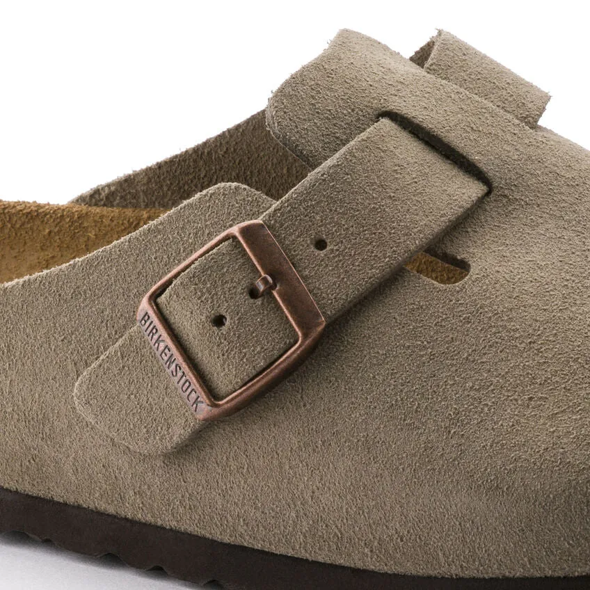 'Birkenstock' Women's Boston Suede Leather Clog - Taupe