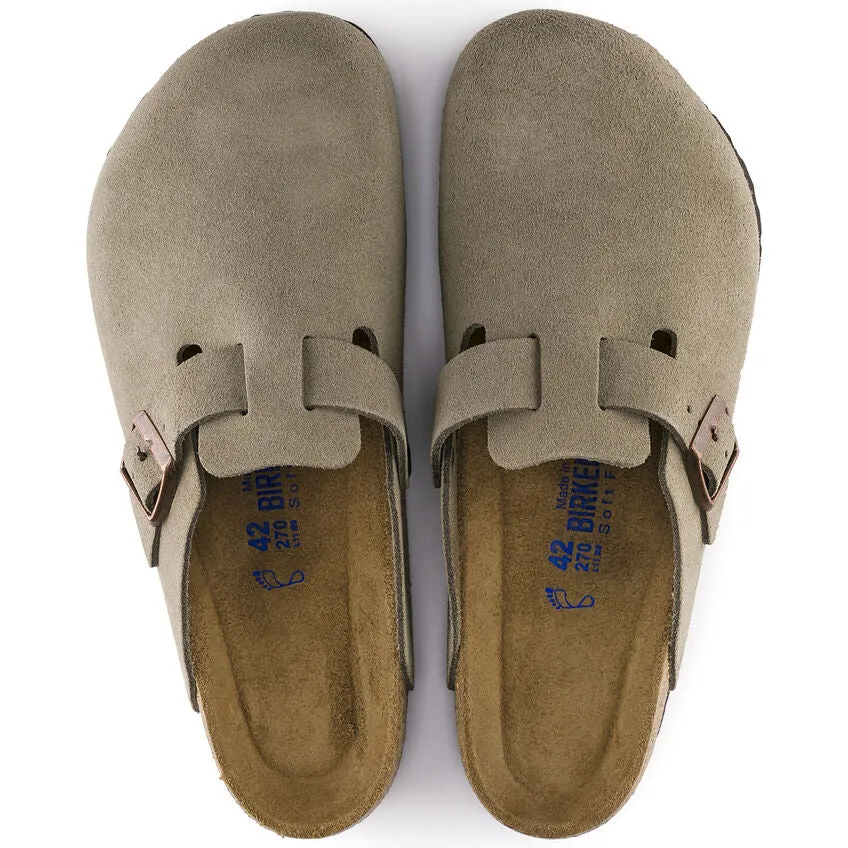 'Birkenstock' Women's Boston Suede Leather Clog - Taupe