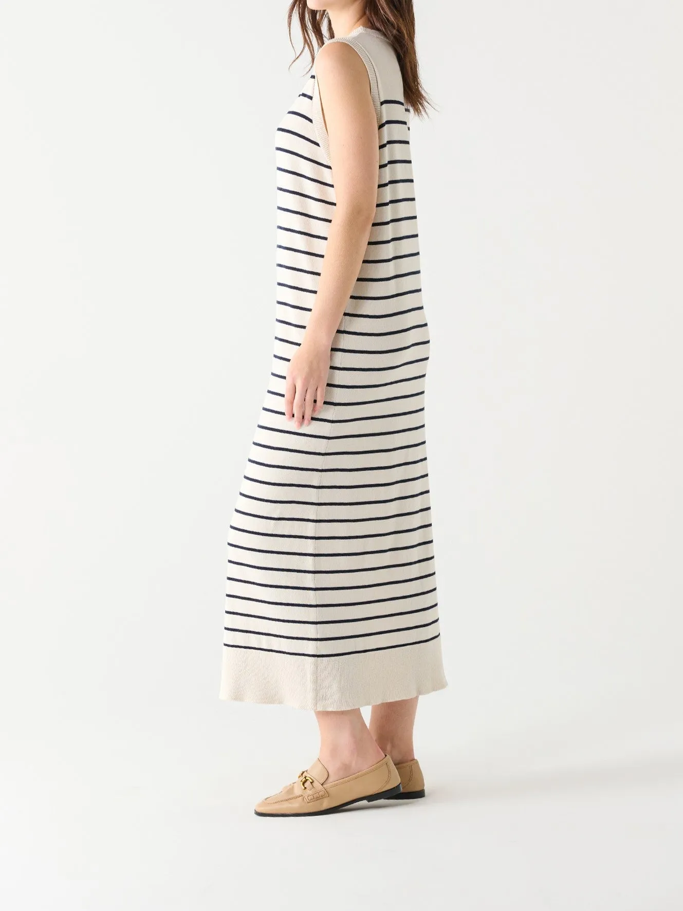 BLACK TAPE Long Stripe Midi Dress