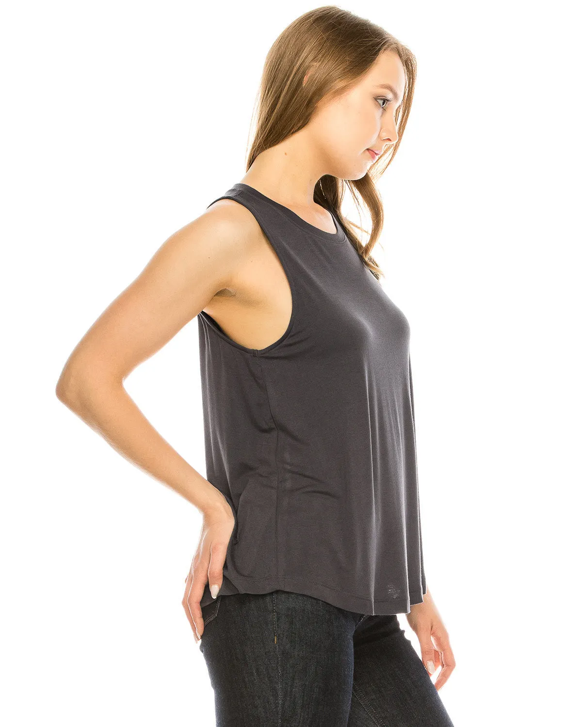 Dark Grey Tank Top Relaxed Fit