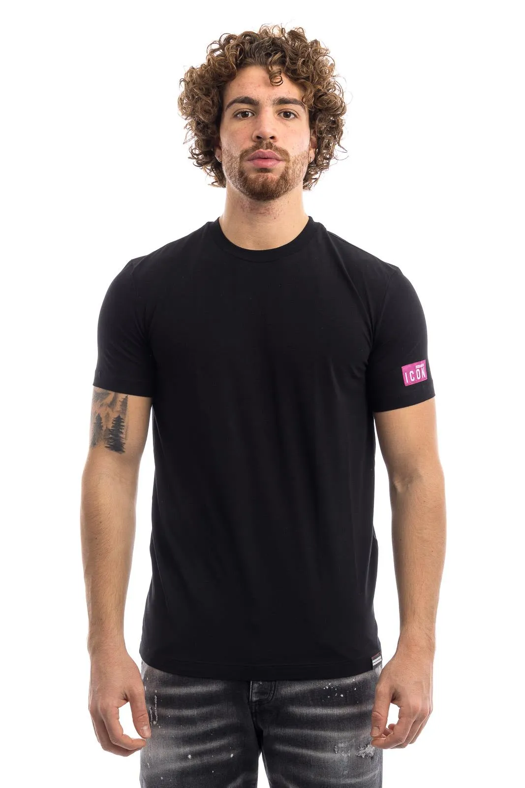 Dsquared2 T-Shirt Be Icon Color Nero Fuxia 2024