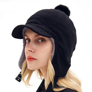 Fashion Winter Warm Bomber Hats Ear And Windproof Ski Cap Thick Plush Men Women's Snow Cap Ear Flaps