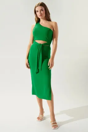 Goddess Cut Out Kelly Green Dress