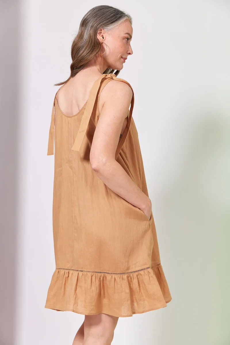 La Vie Tie Dress, Caramel