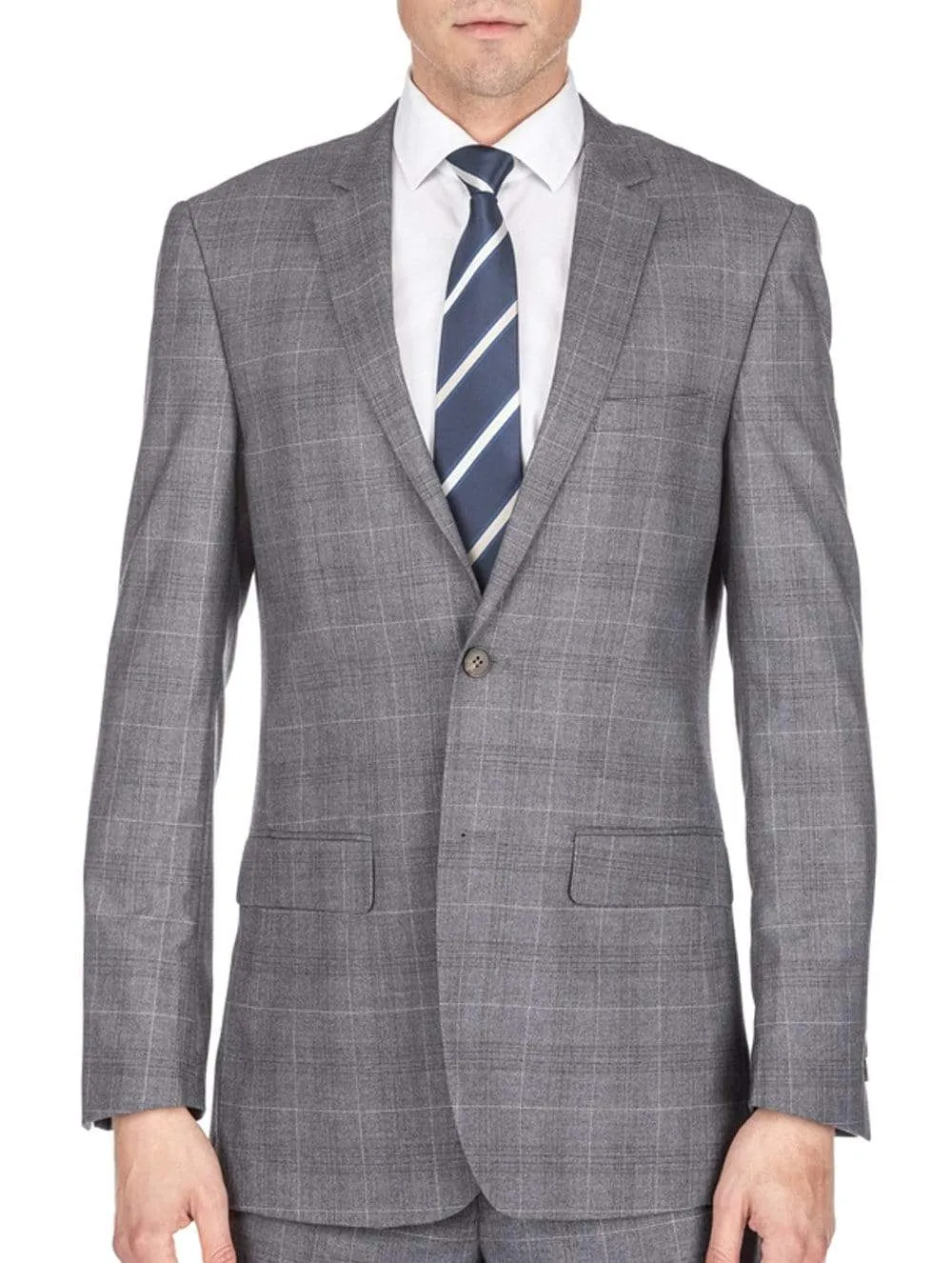 Men's Harrogate Windowpane Slim Fit 2PC Suits