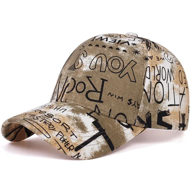 NEWBLOM Hip-hop Sunshade Baseball Cap Letter Graffiti Caps Sun Hat