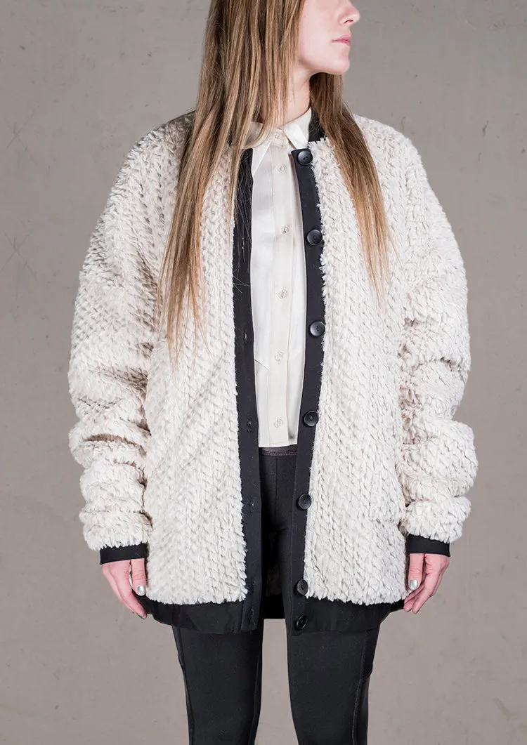 PILOT JACKET - FAUX FUR ivory