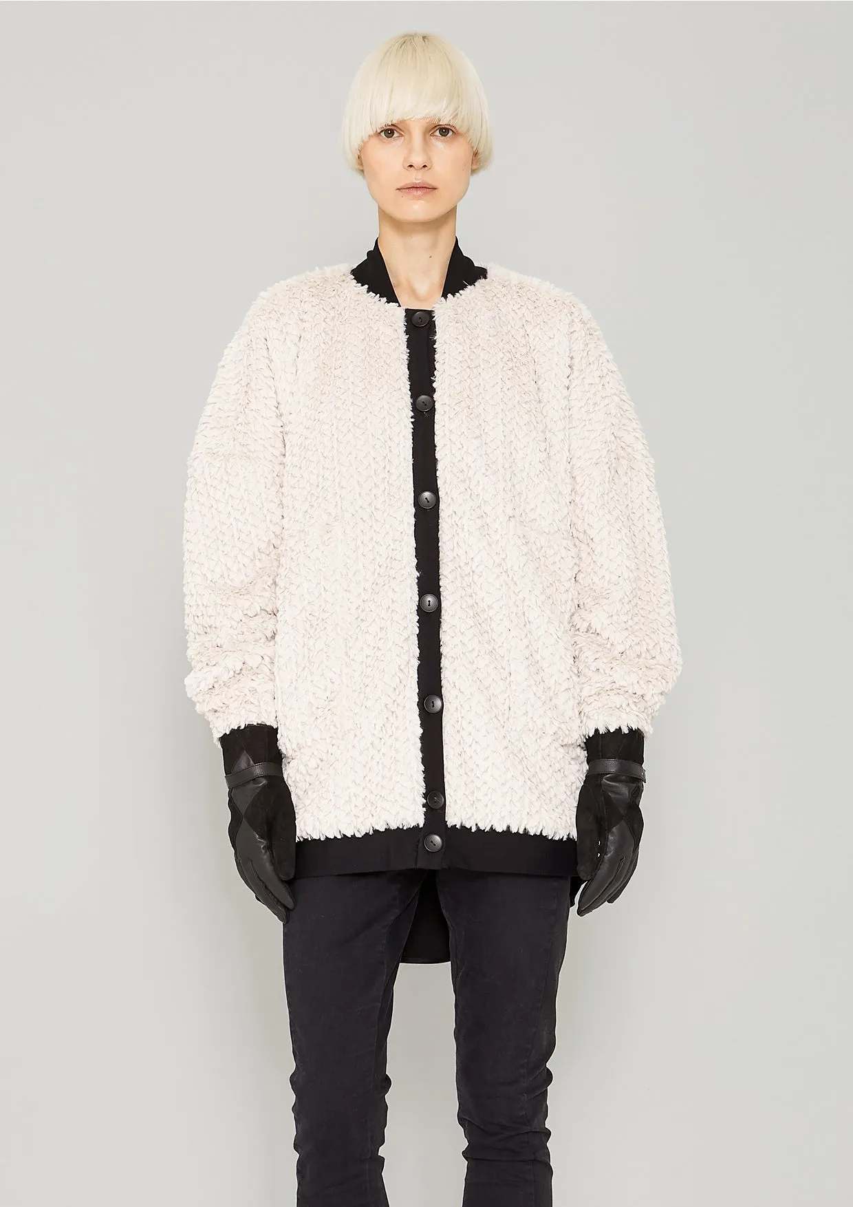 PILOT JACKET - FAUX FUR ivory