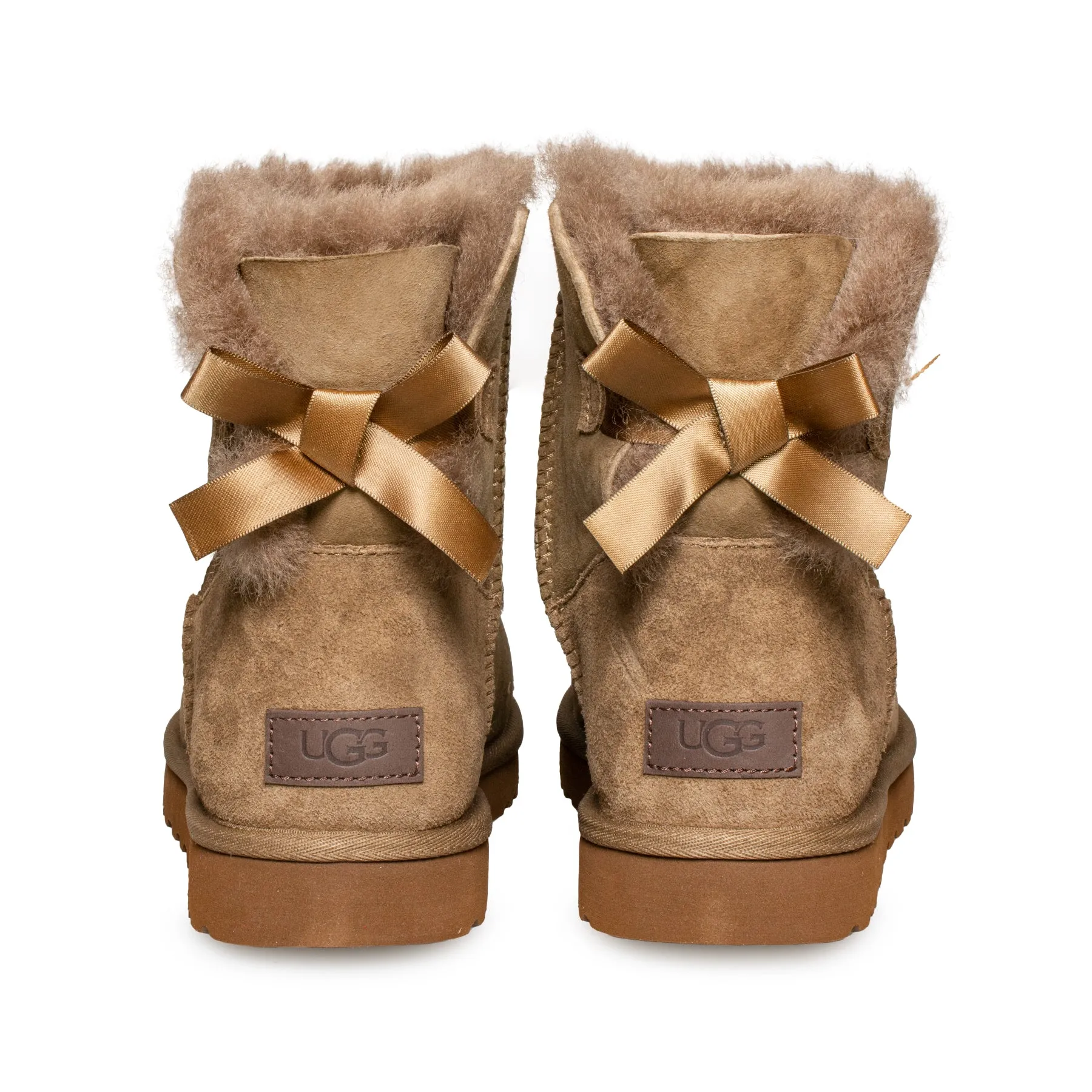 Womens UGG Mini Bailey Bow II Boots in Hickory - Stylish and Cozy Winter Footwear