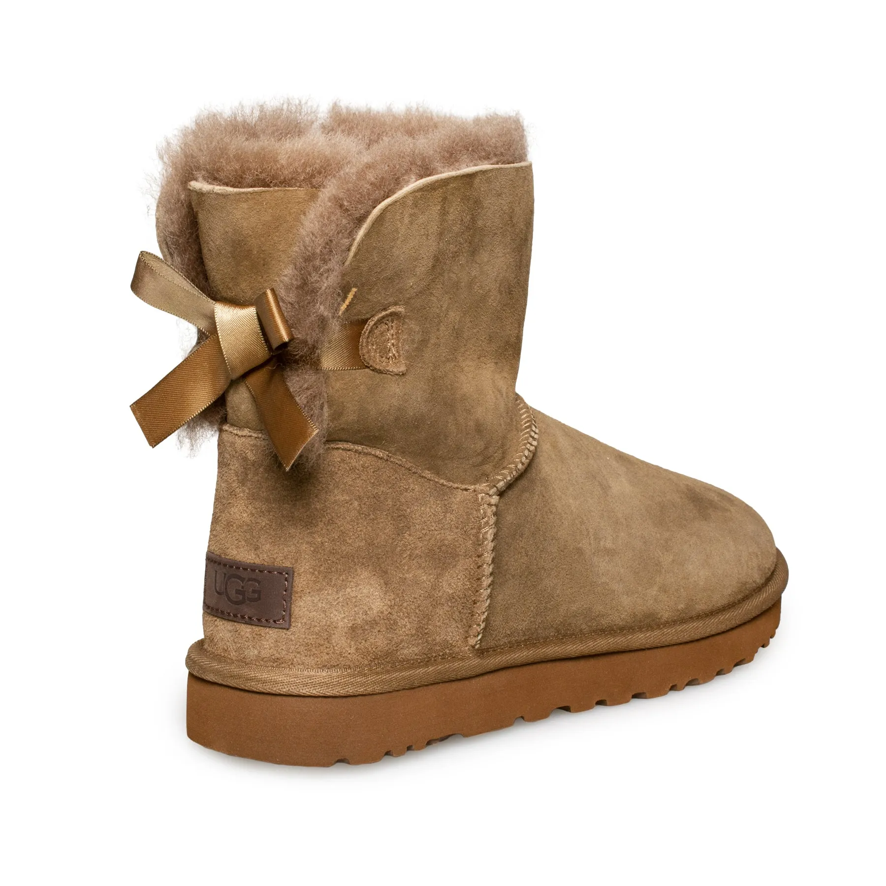 Womens UGG Mini Bailey Bow II Boots in Hickory - Stylish and Cozy Winter Footwear