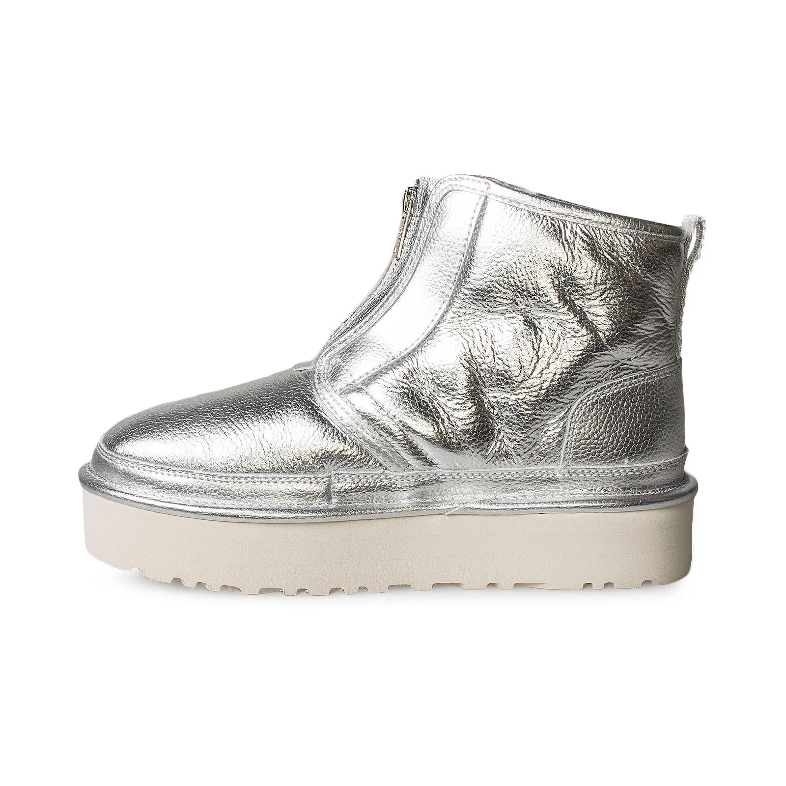 UGG Neumel Platform Zip Silver Metallic Boots - Women's