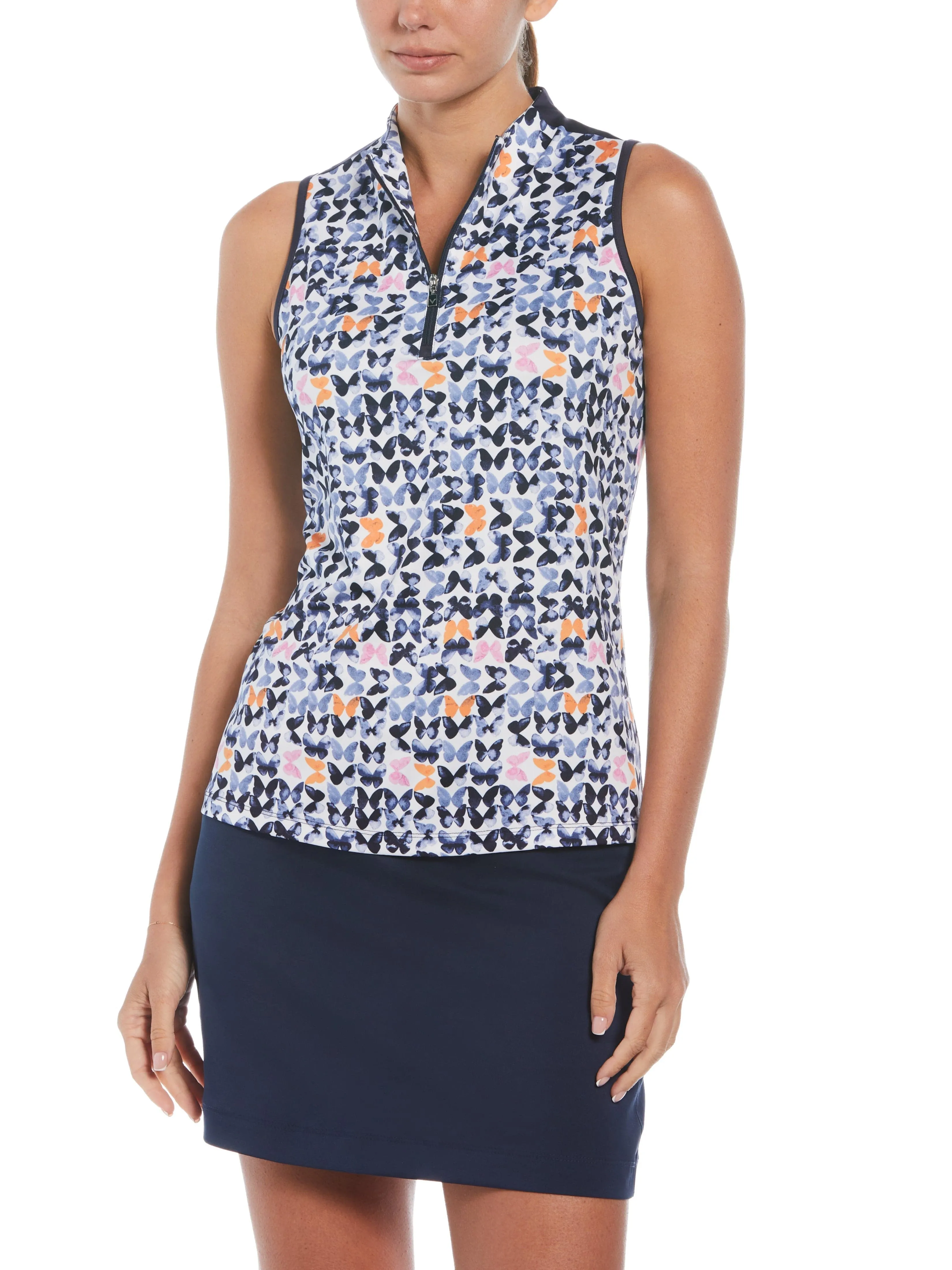 Womens Metamorphosis Butterfly Pattern Golf Polo